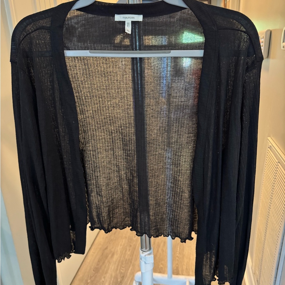 Maurices Sheer Black Cardigan